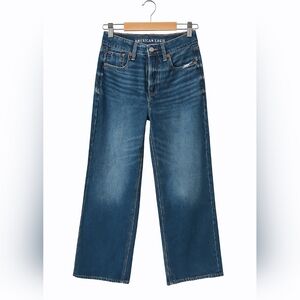 American Eagle Super High Rise Baggy Wide Leg Ankle Jeans